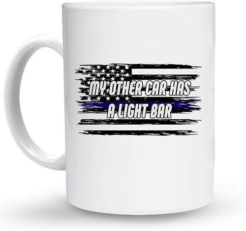 Makoroni - MY OTHER CAR HAS A LIGHT BAR Cop Police - Taza de cerámica para bebidas de café de 6 onzas, DesF55