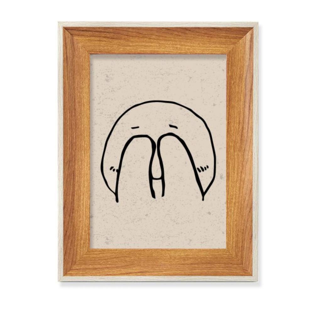 Les Yeux bandés Smiley Noire cadre photo bois bureau tableau peinture