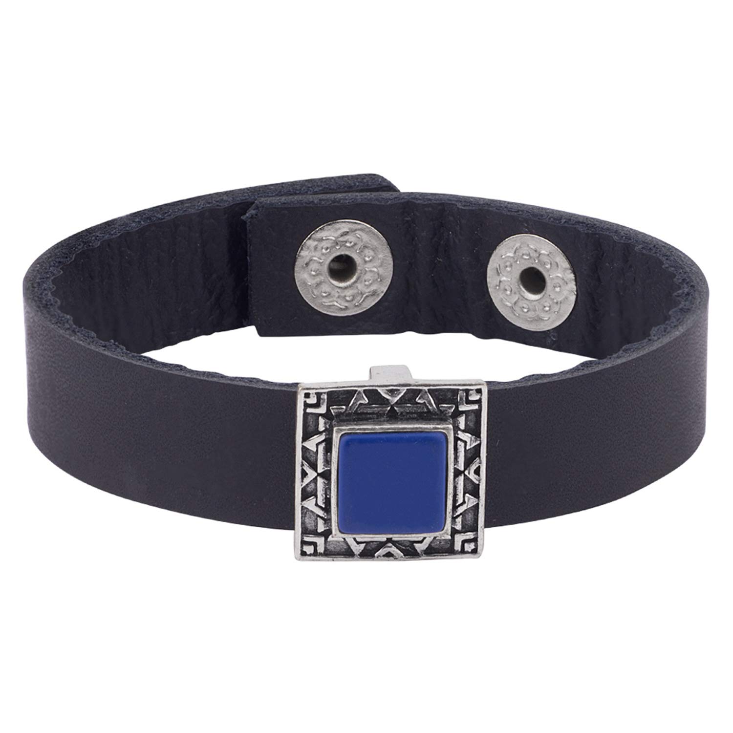 voylla Dare Stylish Black Leather Milestone Bracelet-picture-49