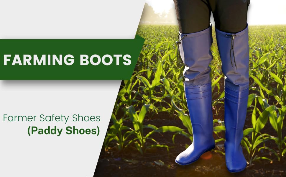Image of Farmer Safety Shoes | Short Paddy Shoes | Rain Boots | Agriculture Short Shoes