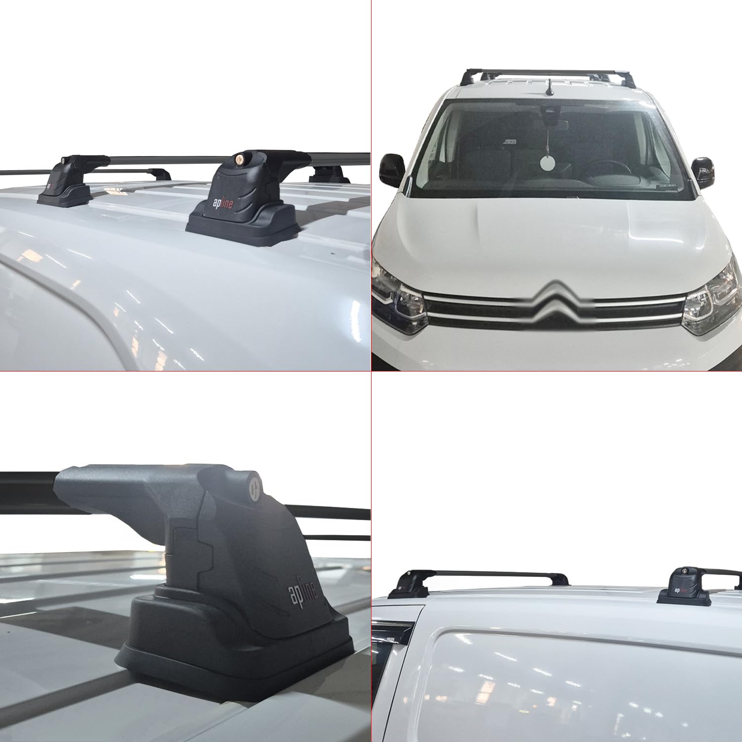 Kompatybilny z Citroen Berlingo 2019-2023 ACE-3 Model Aluminiowy bagażnik dachowy 2 poprzeczki, czarne