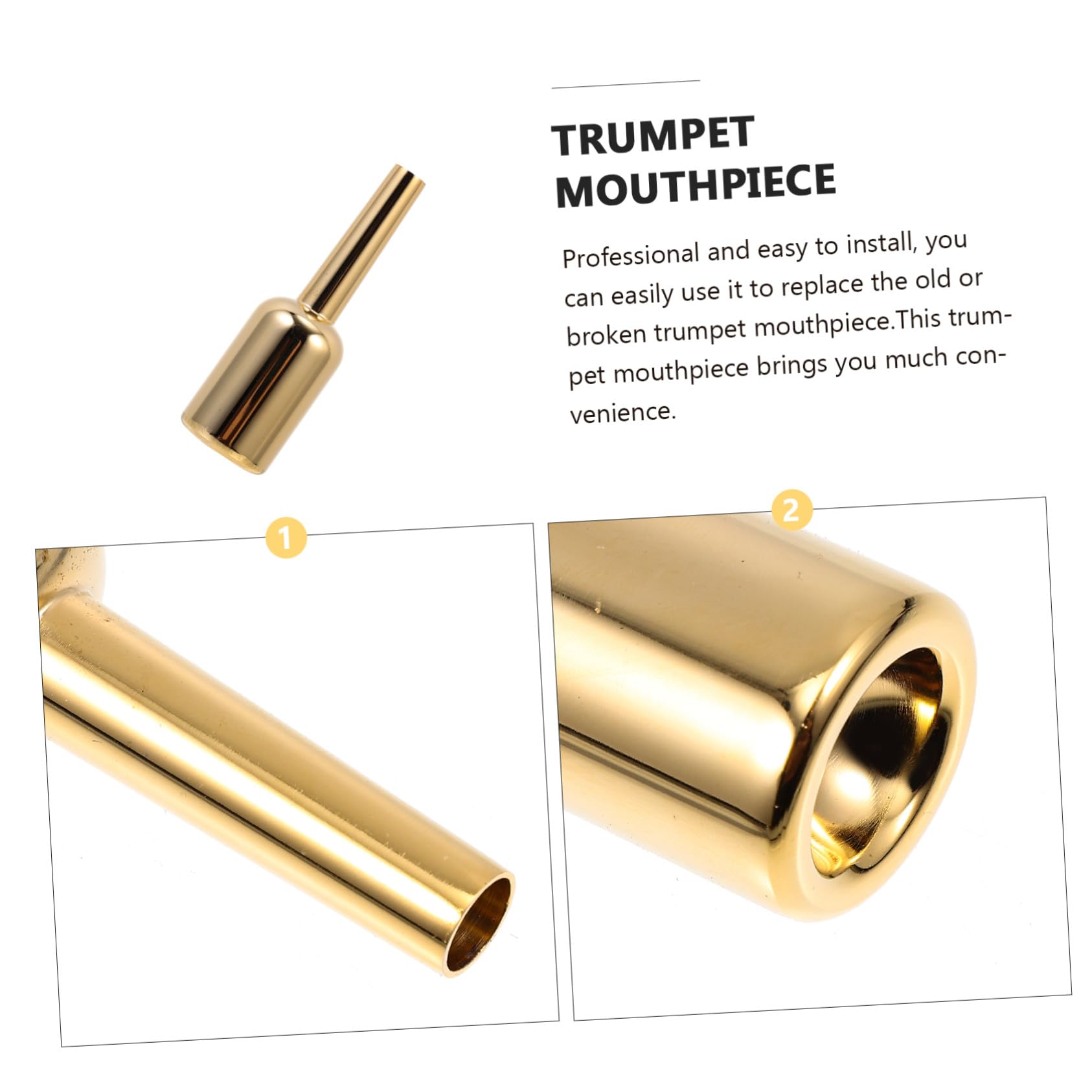 GALPADA Mouthpiece per Tromba Dorato, Modello 3C, Finitura in Doratura, Sensazione Confortevole, Accessorio per Professionisti e Principianti