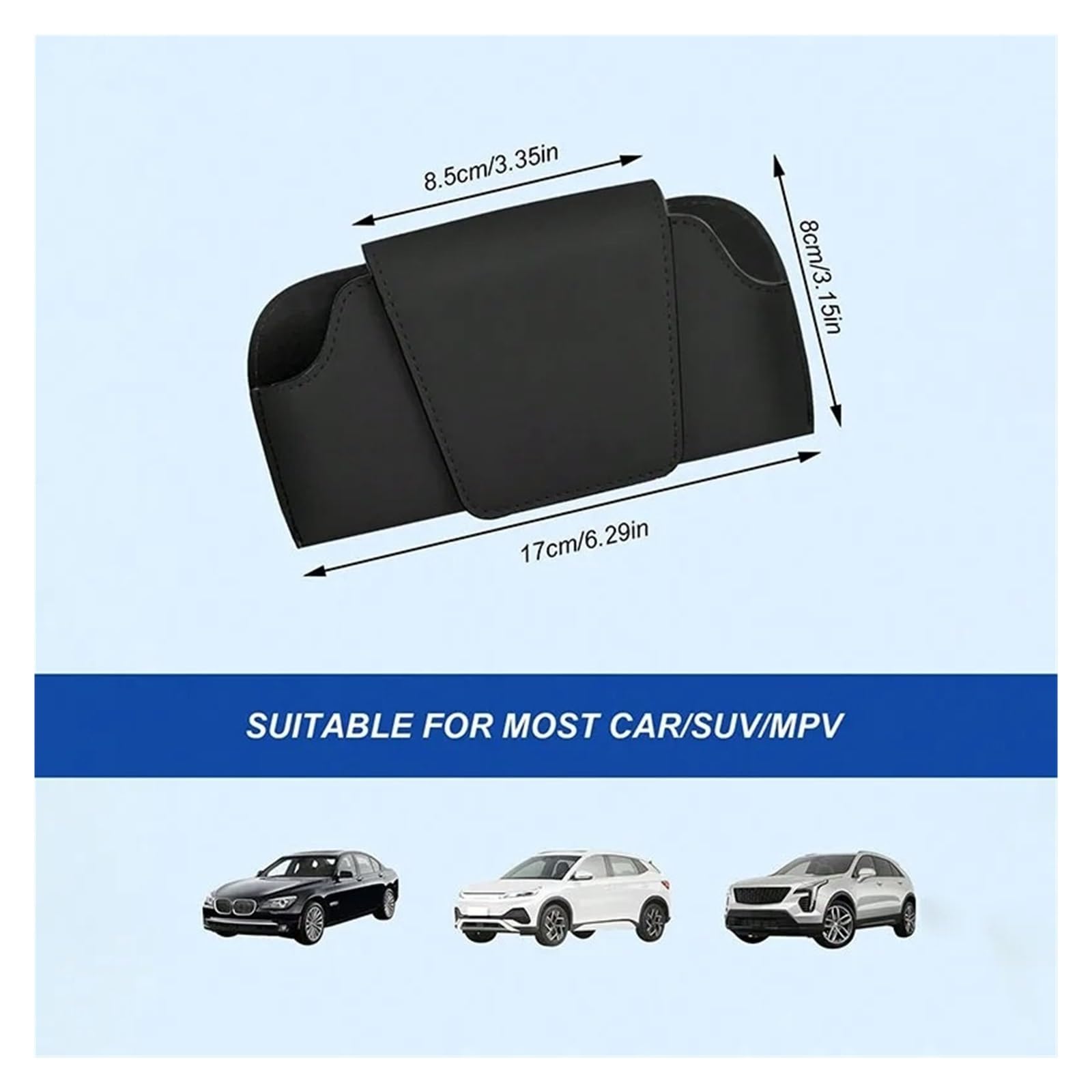 Soporte Magnético para Gafas Sol para Visera Cuero Ultrafino Almacenamiento Seguro con Clip Sin Herramientas Conducir Y Viajar Estuche para Gafas De Sol Coche