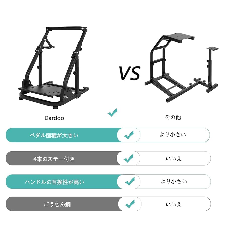 Dardoo　ハンコンスタンド　高さ調節折りたたみ式 Amazon.co.jp: DardooロジクールG923 G920、スラストマスター