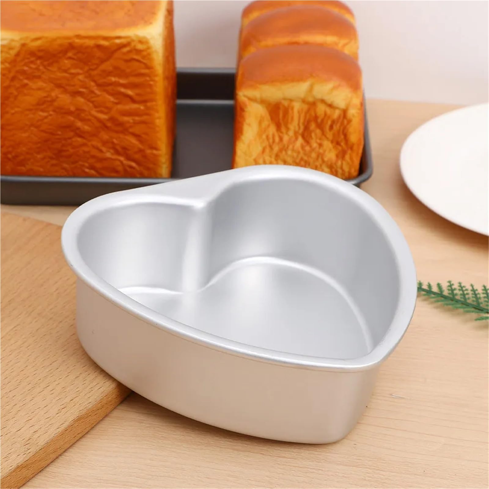 Moule à gâteau en forme de cœur alliage d'aluminium, 2 pièces pour Créer des Gâteaux