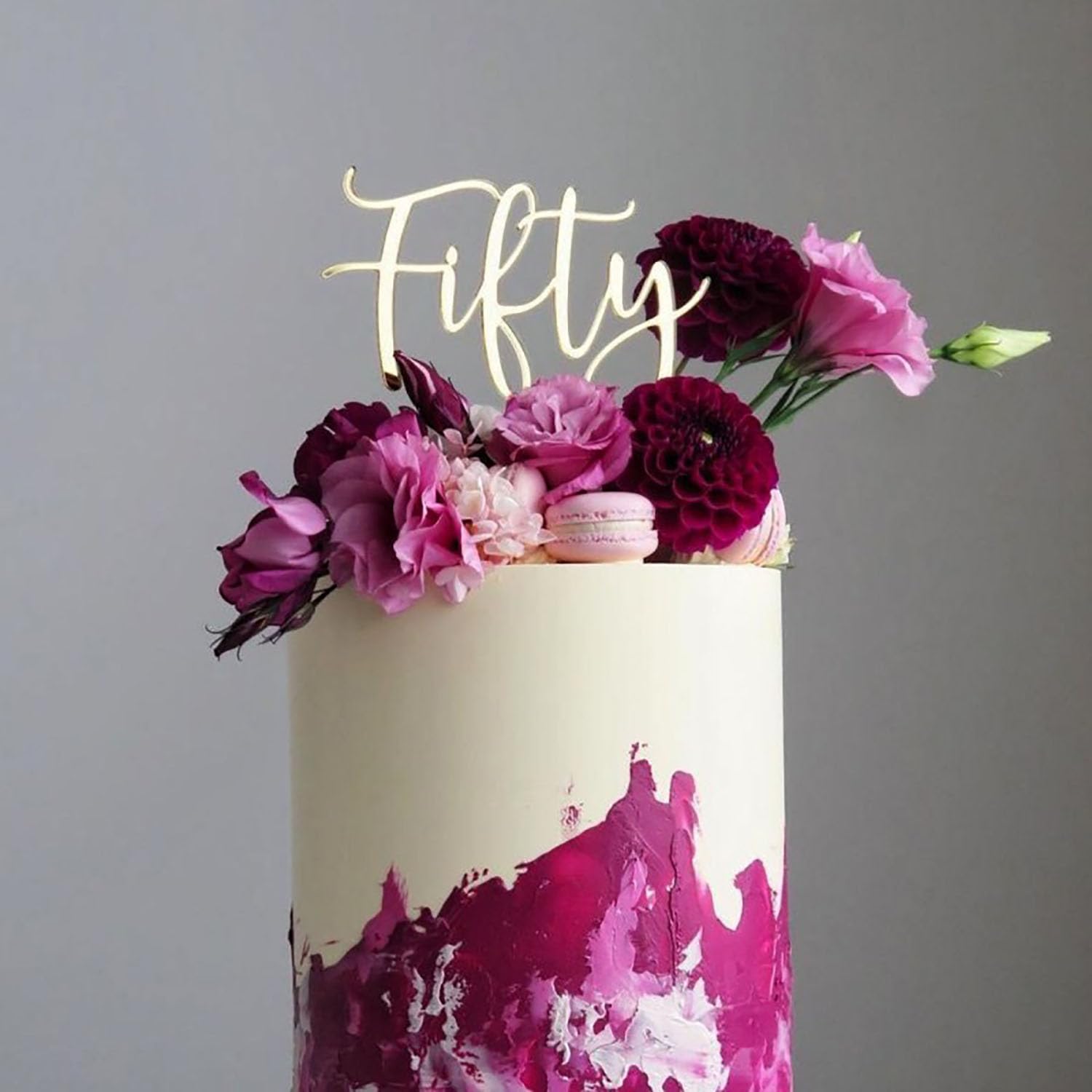 Photo 1 of FGJAUXE Acrylic Fifty Cake Topper, Gold