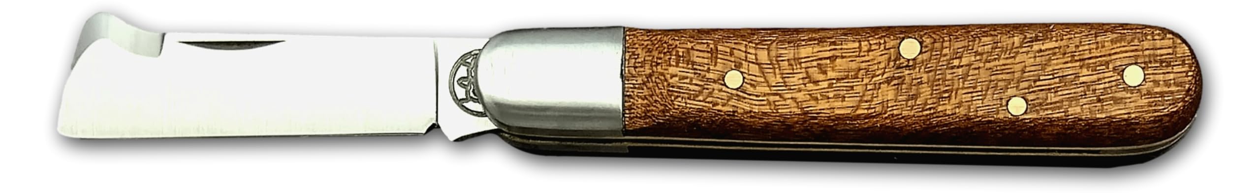 DUE BUOI 203L Coltello da Innesto Professionale Alberi da Frutto e Giardinaggio Manico in Mogano e Lama in Acciaio Inossidabile Böhler N690
