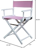 Vista 7 de Silla de Director de 18" Marco Blanco Lona Rosa