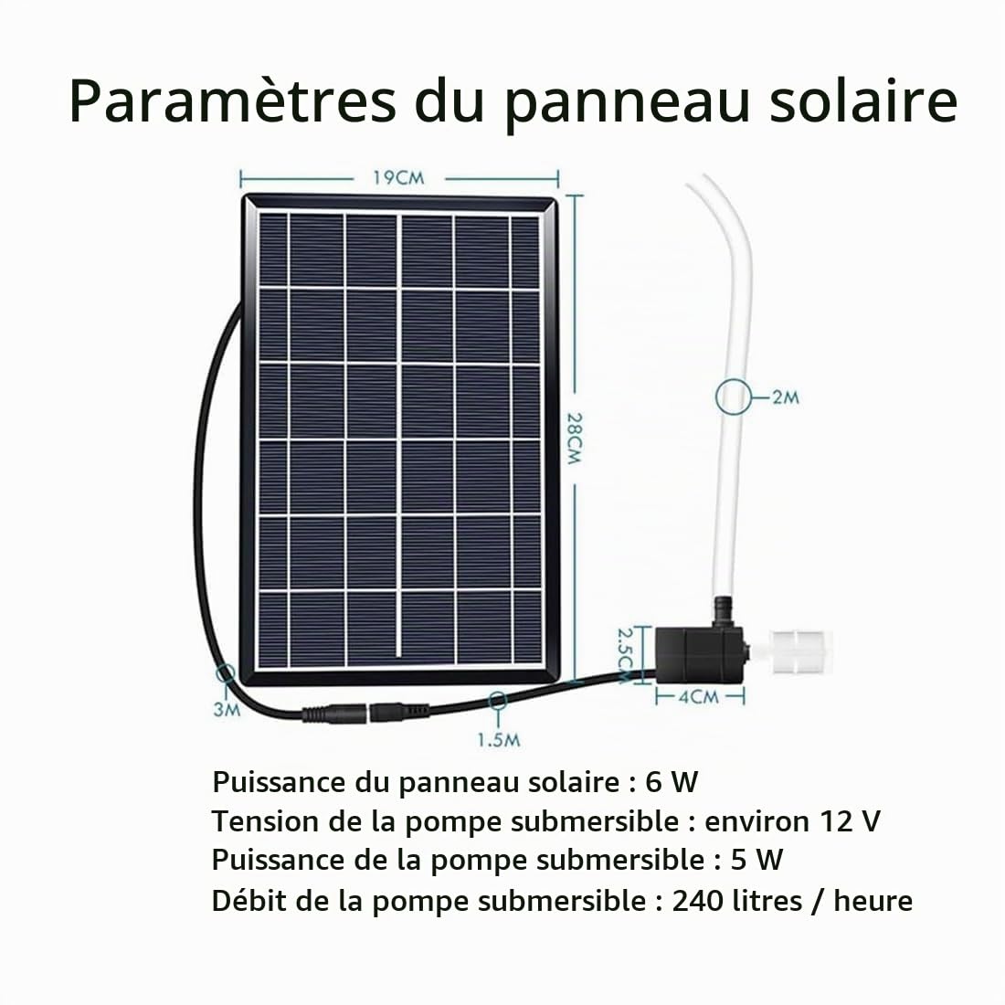 Fountaine Solaire en Bambou, Accents en Bambou Fontaine et Pompe