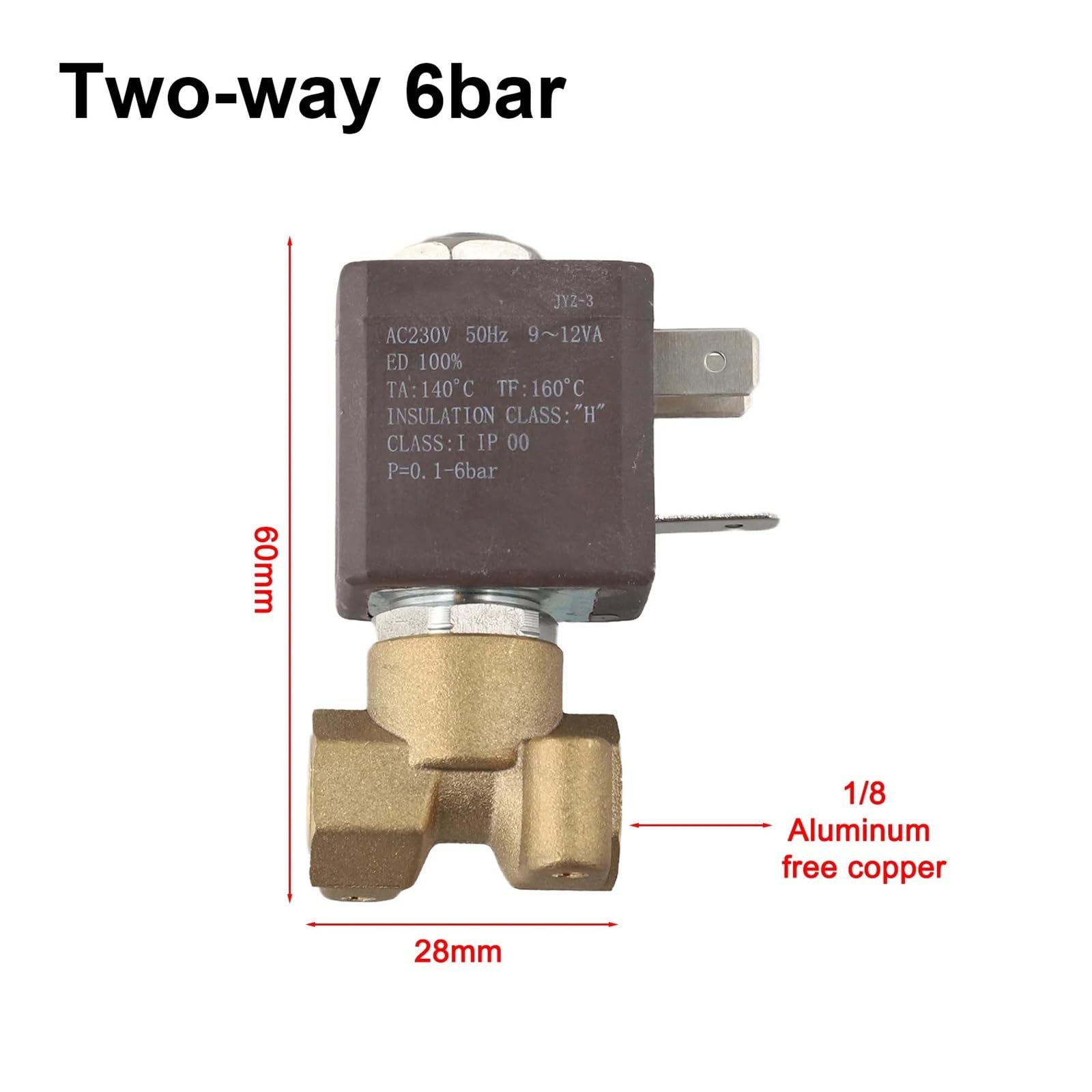 Elettrovalvola a due/tre vie 230V 50Hz for macchina da caffè vapore acqua calda elettrodomestici da cucina parti della macchina for il caffè(Three-way 1.5MPa)