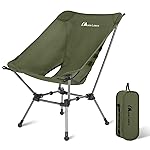 MOON LENCE Portable Camping Chair Plus, Upgraded Comfort & Size, Compact and Lightweight Still, Folding Chair for Backpacking & Hiking, 330Lbs Capacity (Green)