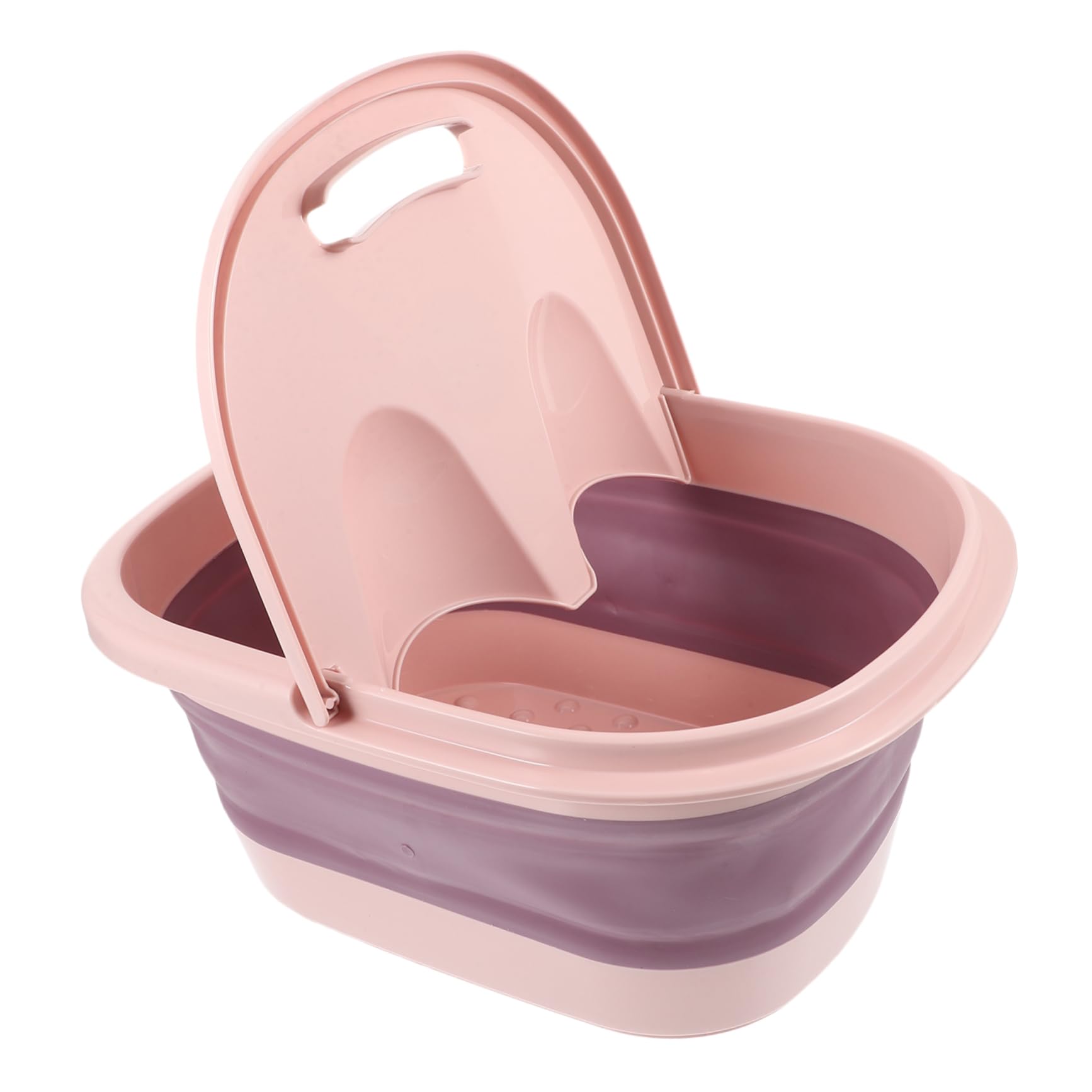 Bacinella Pieghevole per Pediluvio Rosa in Plastica e Silicone | Uso Outdoor e Travel, Funzione Self-service Massage, Aiuta a Rilassare i Piedi