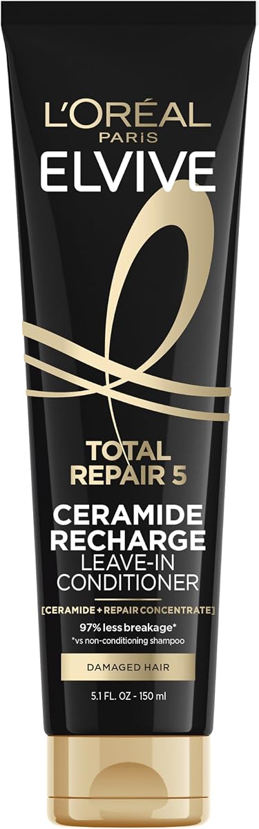 Elvive Total Repair 5 Proteína Recarga Dejar En Tratamiento Acondicionador y Protector de Calor, 5.1 onzas