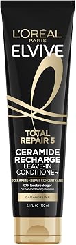 LOr al Elvive Total Repair 5 Protein Recharge Leave-in Conditioner, 5.1 fl. oz Pack of 2