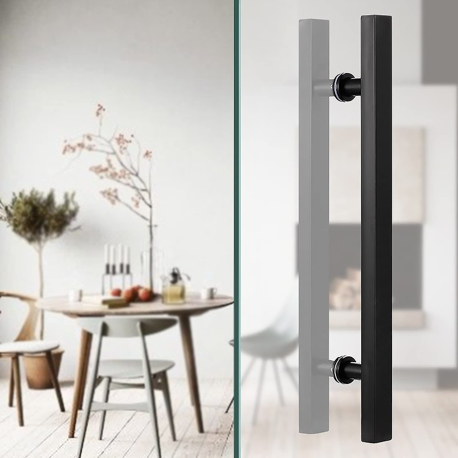 Poignée en H double face en acier inoxydable pour grande porte de 150 cm