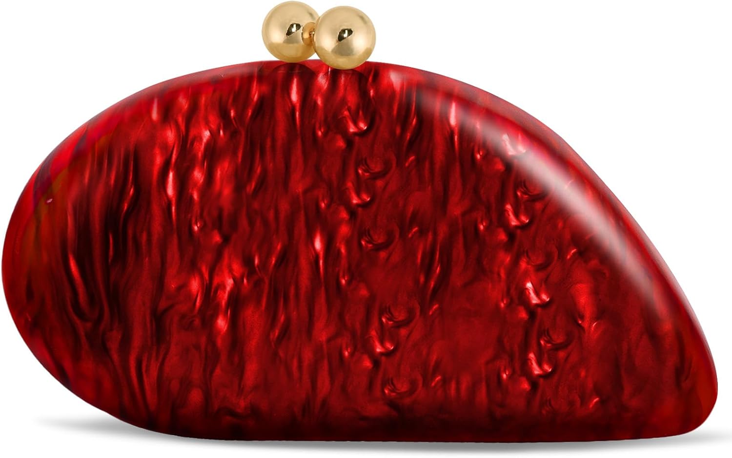 Acrylic Seashell Clutch Purse for Women, Elegant Marble Evening Bag with Gold-Tone ...