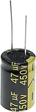 5Pcs 450V 47UF 16x25mm Lead Wire Electrolytic Capacitor High Frequency Low Resistance Equivalent Series 450 Volt 47 UF