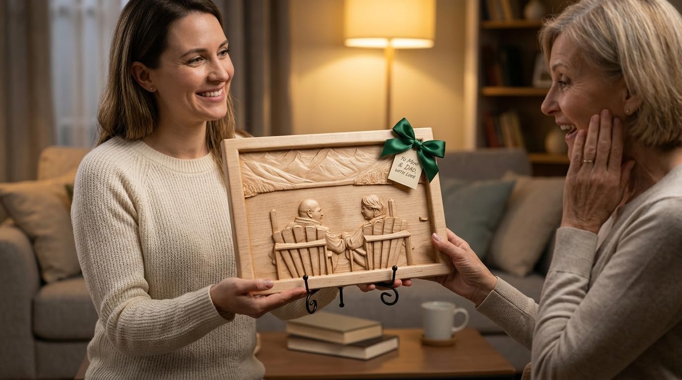 Personalized 3D Wooden Photo Carving - Custom on Solid maple Wood - Handmade CNC Engraved (small 5x7)