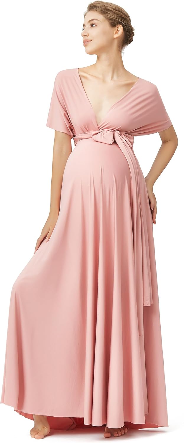 72styles Maternity Dresses for Baby Shower - Infinity Wrap Elegant Maxi Plus Size for Wedding Guest, Formal Gown, Photoshoots