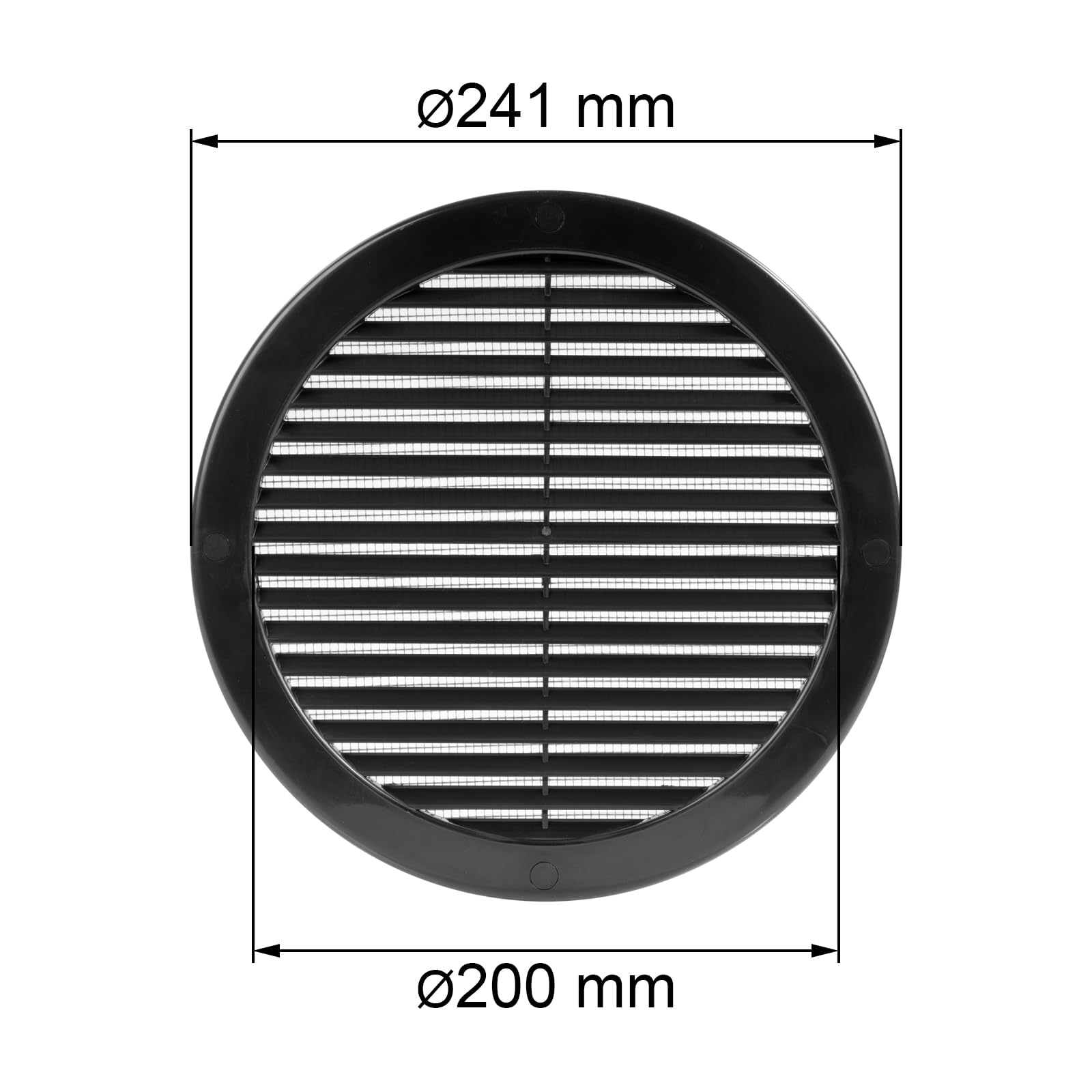 Snapklik.com : Vent Systems 8 Inch Black Soffit Vent Cover - Pack Of 5 - Round Air Vent Louver ...