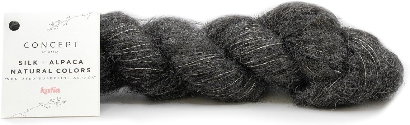 SILK-ALPACA NATURAL COLORS by Concept by Katia in 25g 150m skeins (100 - Ecru)
