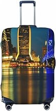 Jacksonville With Golden And Blue Light At Night Luggage Cover, Premium Protector With Secure Zipper & Buckle Closure