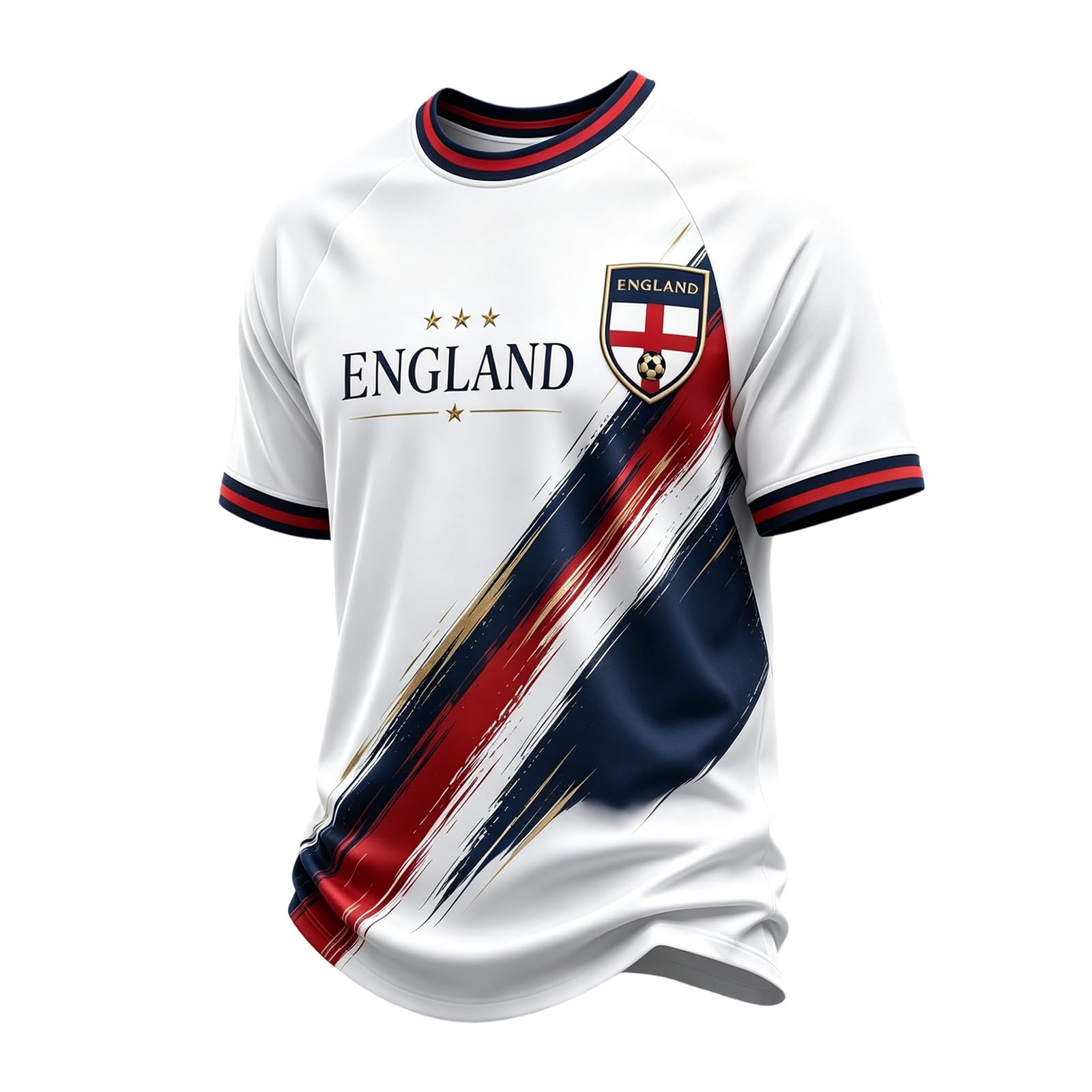 England World Cup T-Shirt Men's England World Cup Soccer Shirt Breathable Lightweight Short Sleeve Crew Neck Athletic Tops for Supporters and Fans 01-Deep Red S