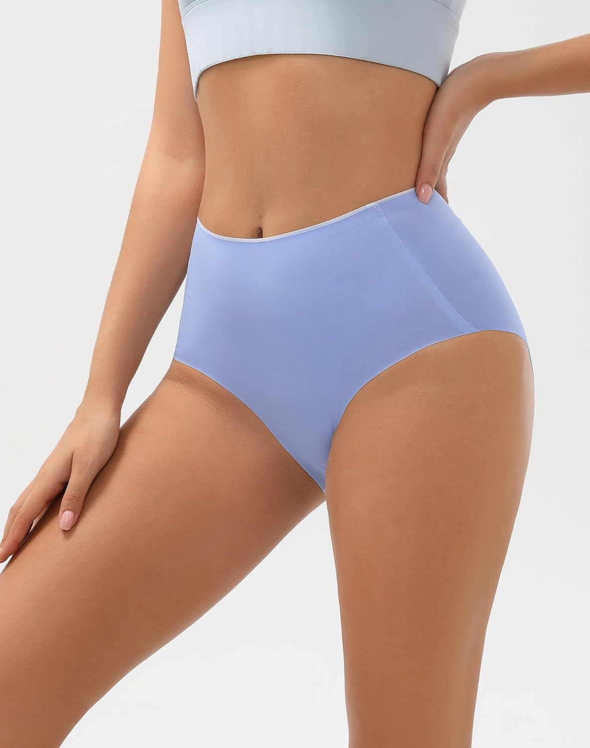 INNERSY Women's Seamless No Show Underwear Quick Dry Panties Nylon Briefs 3-Pack - Image 2