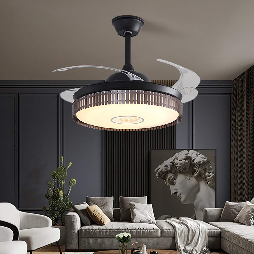 HXYSXHJUO Liviroom Fans with Ceililights and Remote Control,Modern Reversible 6 Speed Adjustable Led Fan Light for Indoor Bedroom Lounge Diniroom/Brown