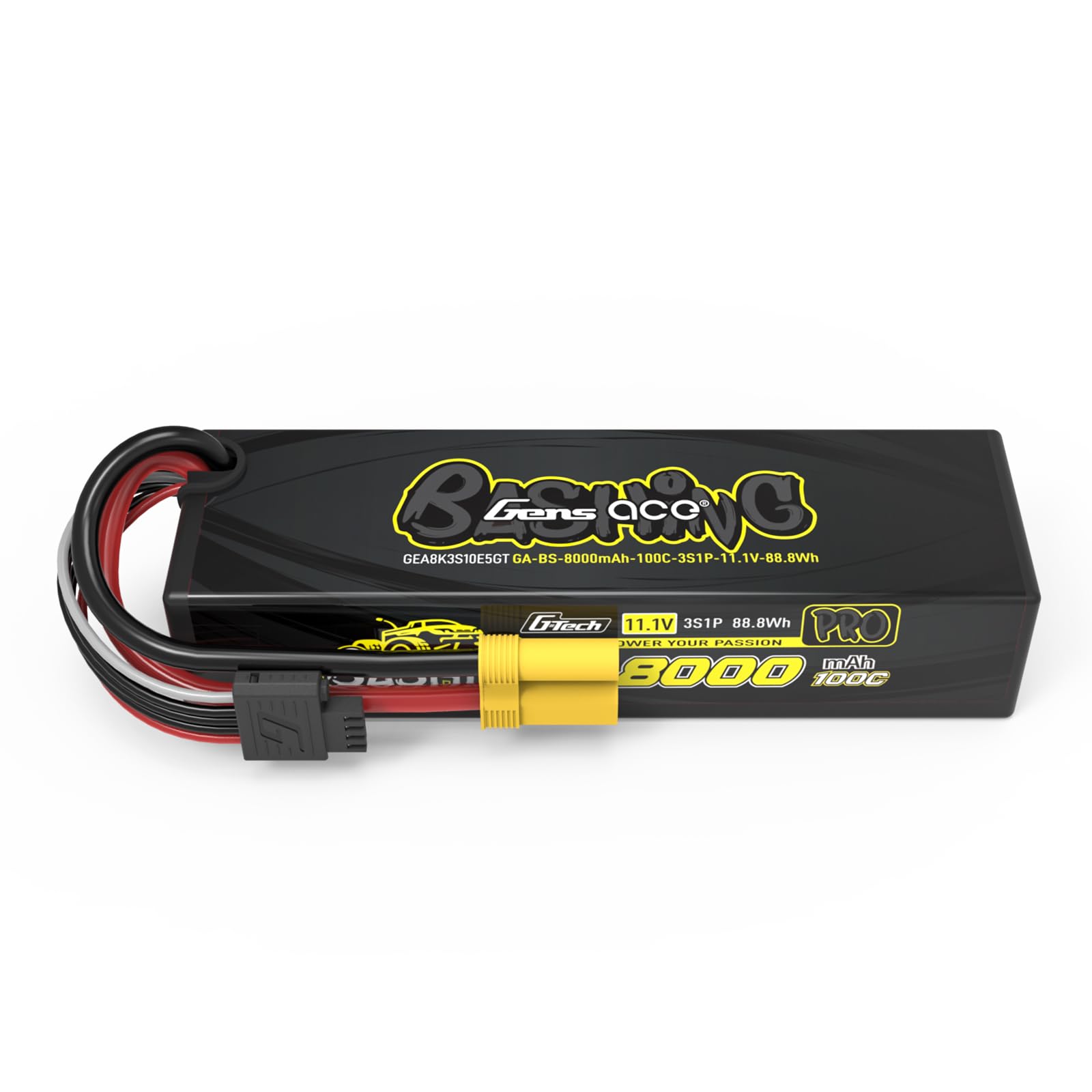 Gens Ace 8000 mAh 11,1 V 100C 3S1P Akumulator LiPo Seria EC5-Bashing – Wysokowydajny akumulator do samochodów RC w skali 1:7/1:8/1:10