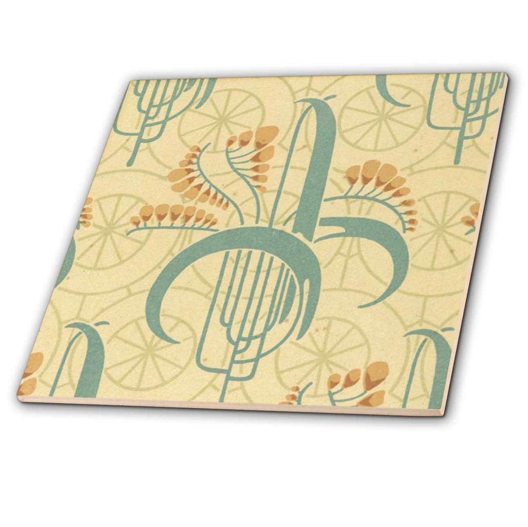 3dRosect_22308_3 Art Nouveau Soft-Ceramic Tile, 8-Inch