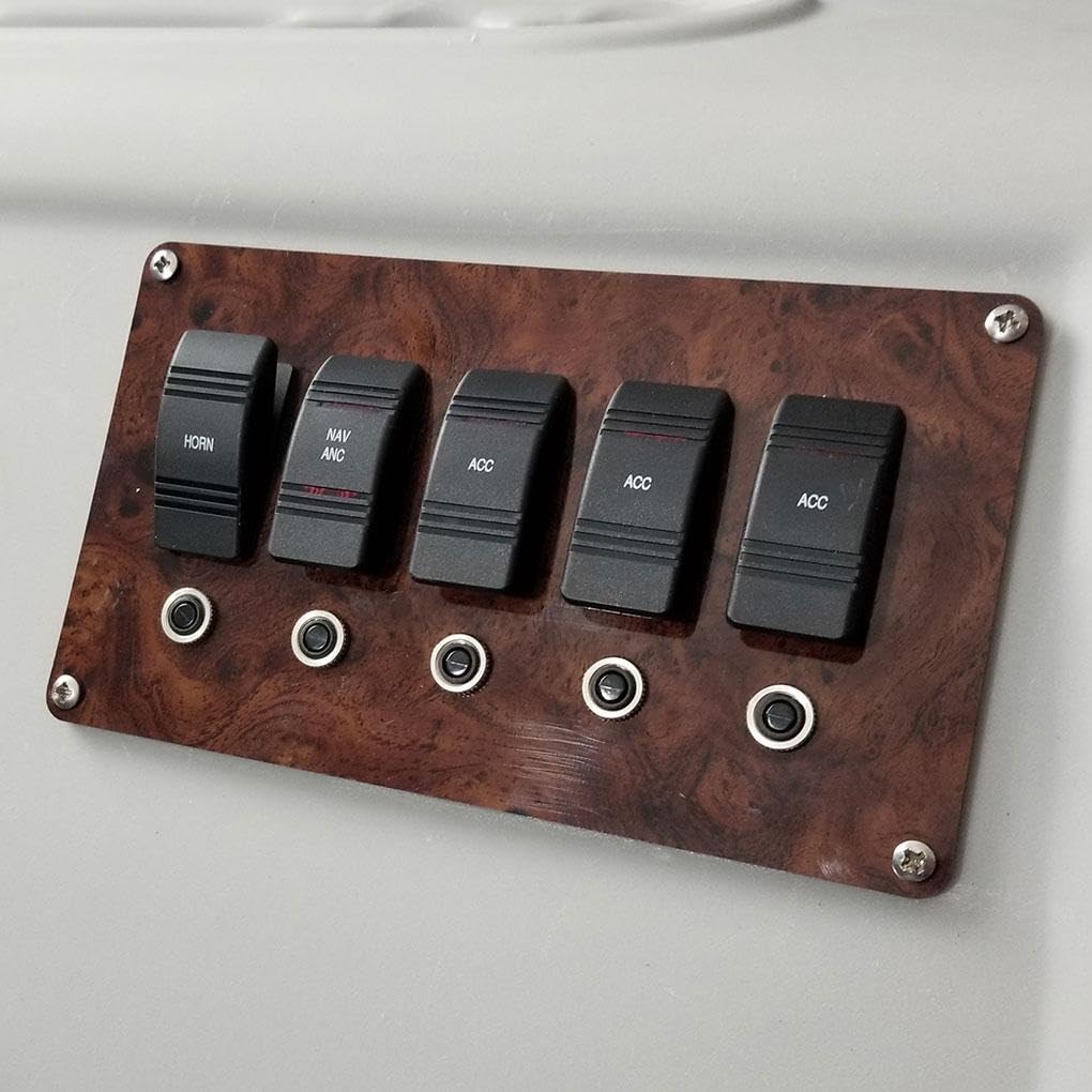 DeckMate Pontoon Boat Switch Panel -Burlwood