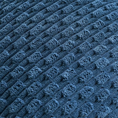 Set of 4 Blue Decorative Throw Pillow Covers 12x20 Inch Corduroy Pillow Covers for Bed Couch Sofa Living Room Soft Cushion Cases
