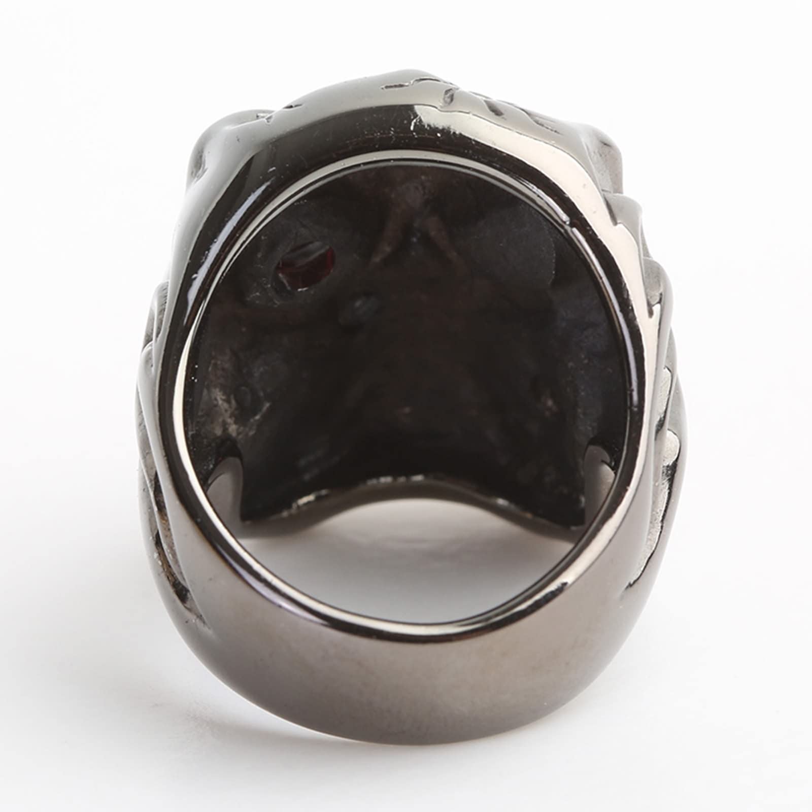 Beydodo Ring Silber 925 Herren, Ring Personalisiert Totenkopf mit Rot Zirkonia Freundschaftsring Silber Ring Männer Große 54-65