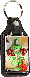 Keep Calm and Love Cream Teas - Oblong Medallion Keyring