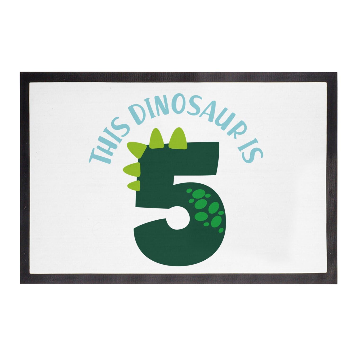 Paillasson blanc Fabulous tapis de sol dinosaure 75x50cm décoration anniversaire 5 ans