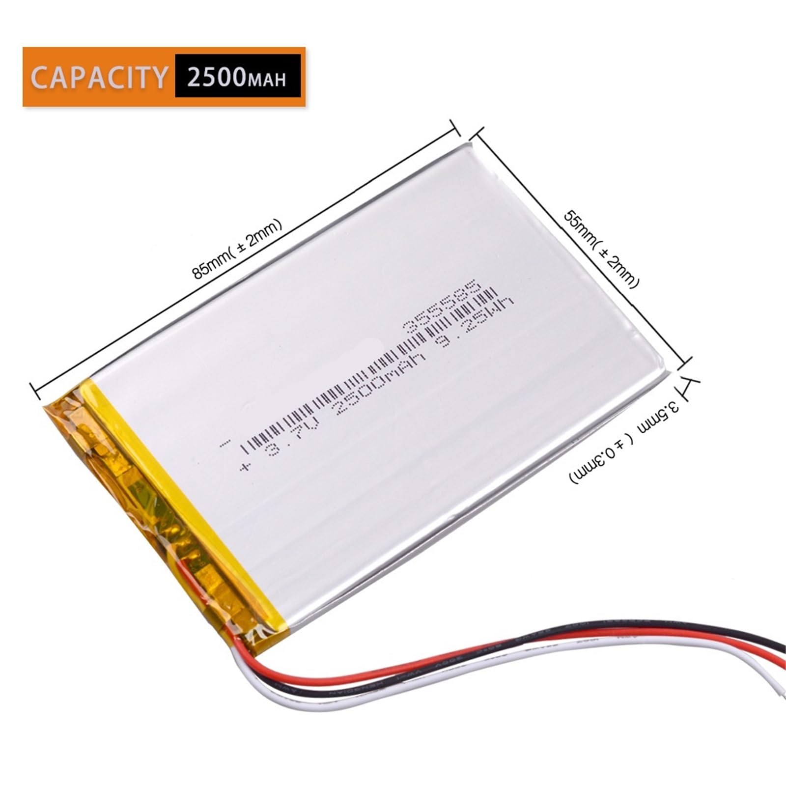 355585 2500 mAh 3,7 V
