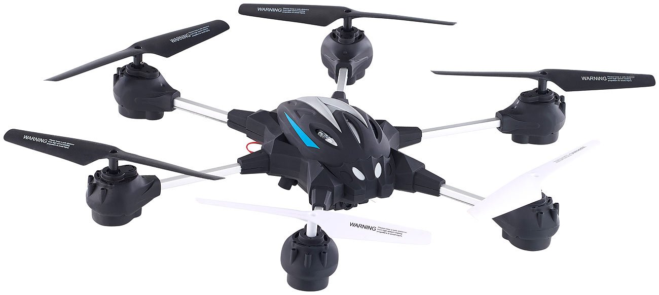 Simulus Drohne mit Kamera: Hexacopter GH-50.cam mit VGA-Kamera & Live-View per WLAN, 2,4 GHz, App (Hexakopter, Flugdrohne, RC)