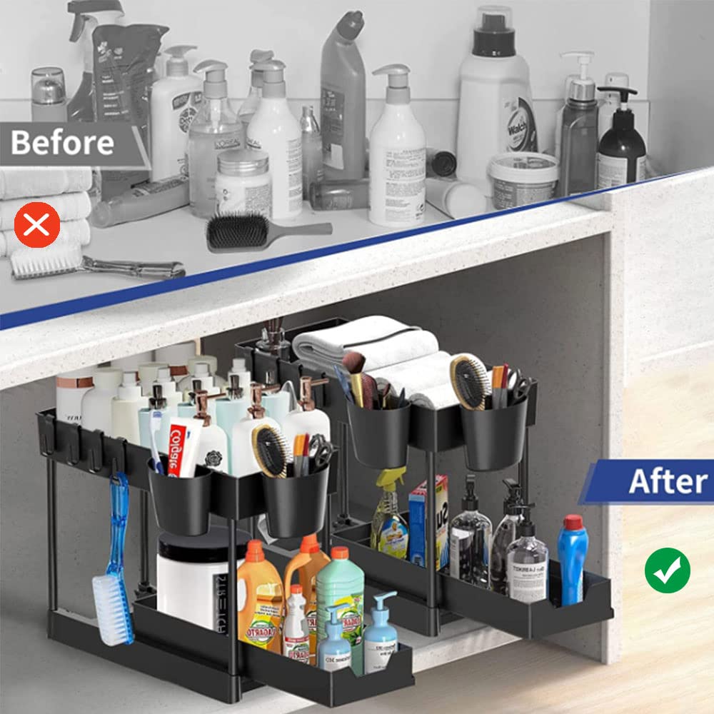Puricon Organizer Sottolavello Cucina, Organizer Sottolavello a 2 Livelli, Organizer