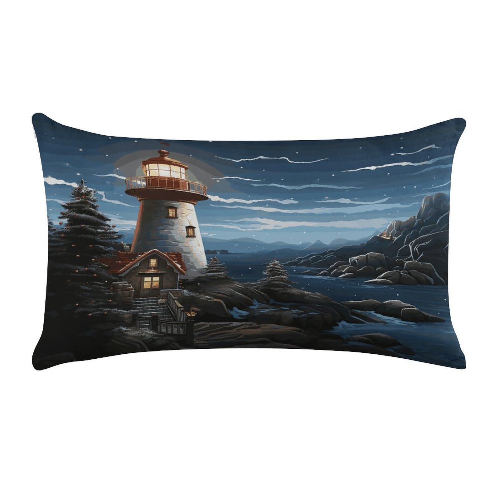 Santa Claus LighthouseCushion Case Throw Pillow Cover