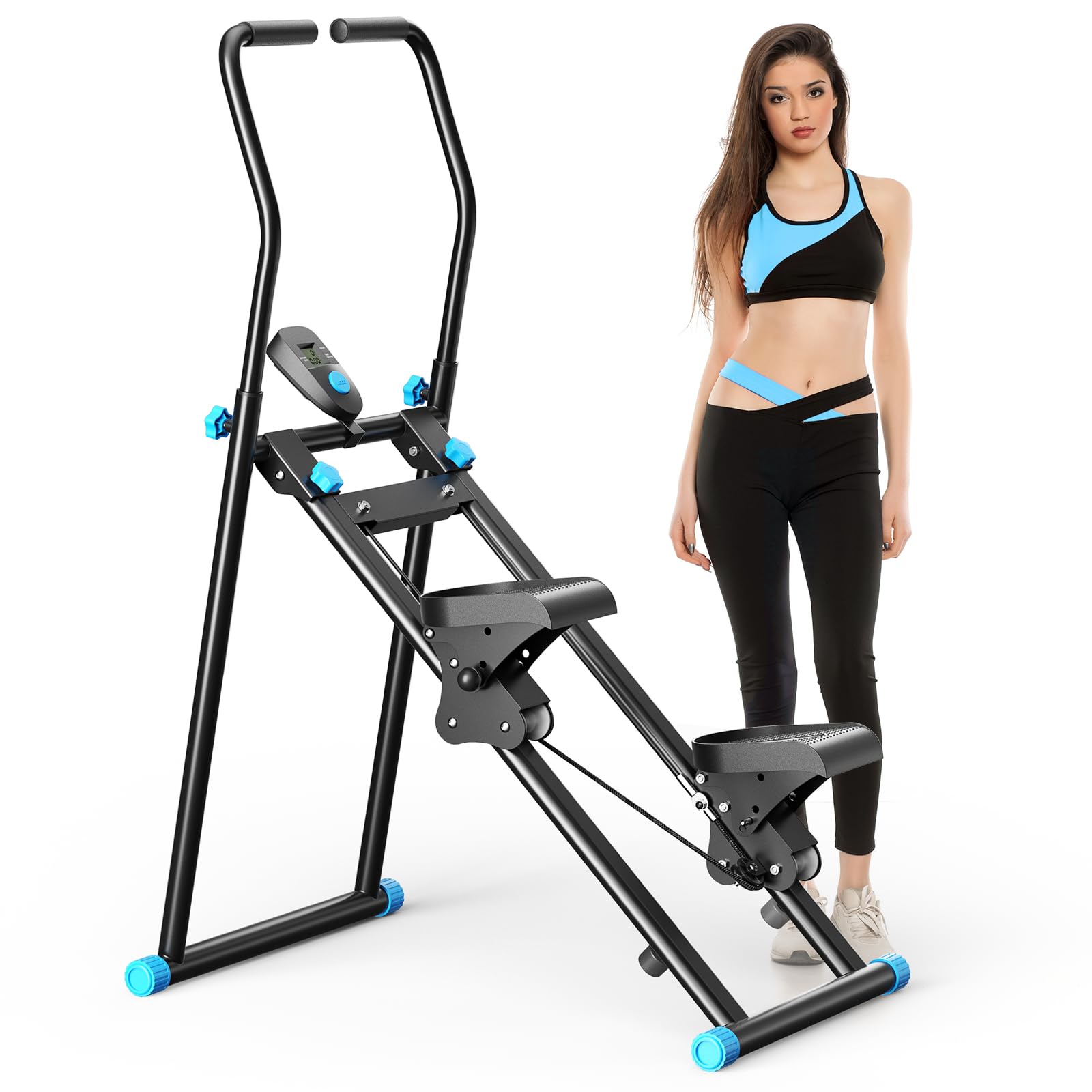 Stair Stepper für Home Gym Übung,Vertical Climber Maschine für Ganzkörper-Workout,Compact Folding Cardio Übung Climber mit erweiterten Schrittweite,verstellbare Lenker & Pedale