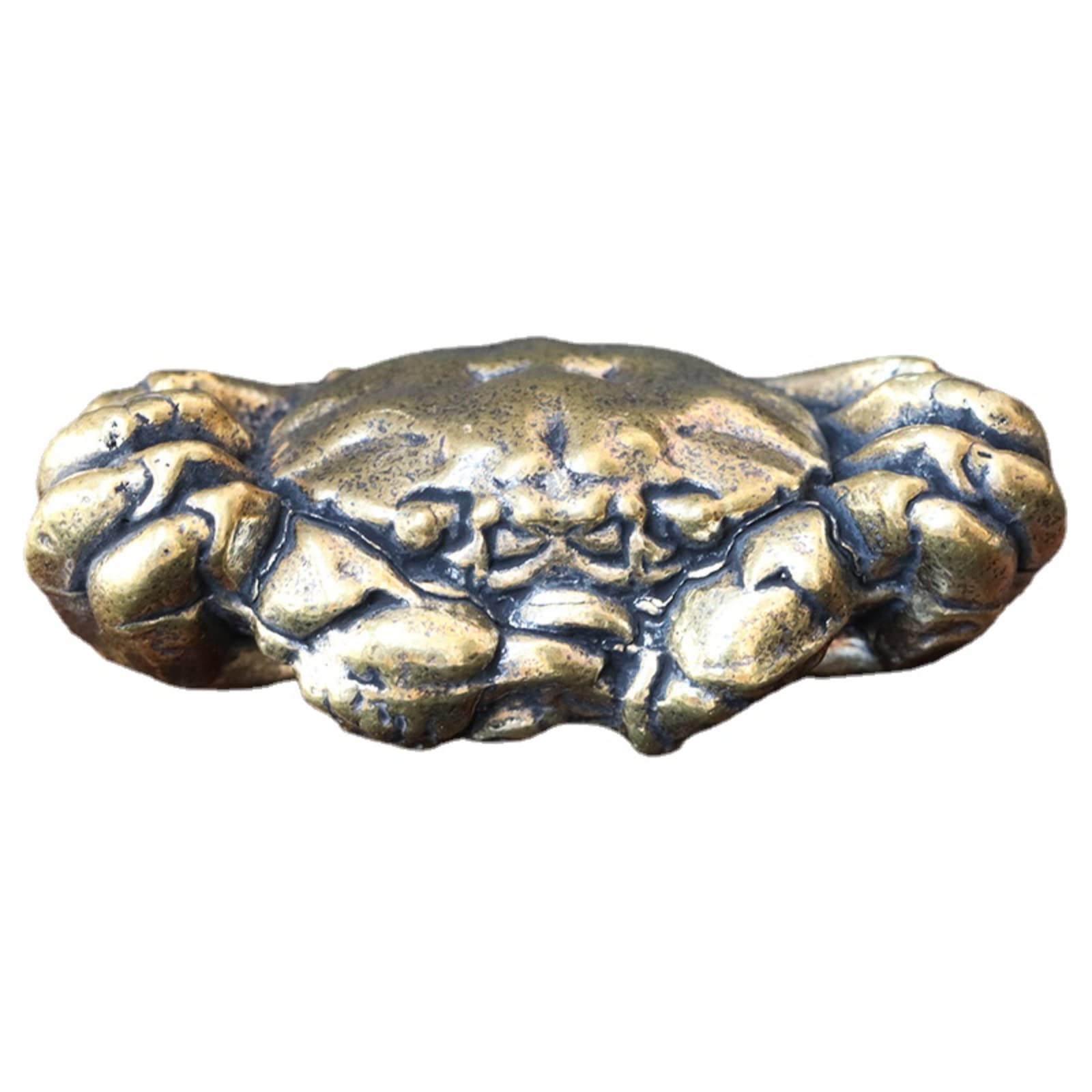 NGDFGR Brass Crab Statue Ornament Copper Handmade Animal Miniature Figurine Office Desk Decoration Fengshui Home Decor Crafts