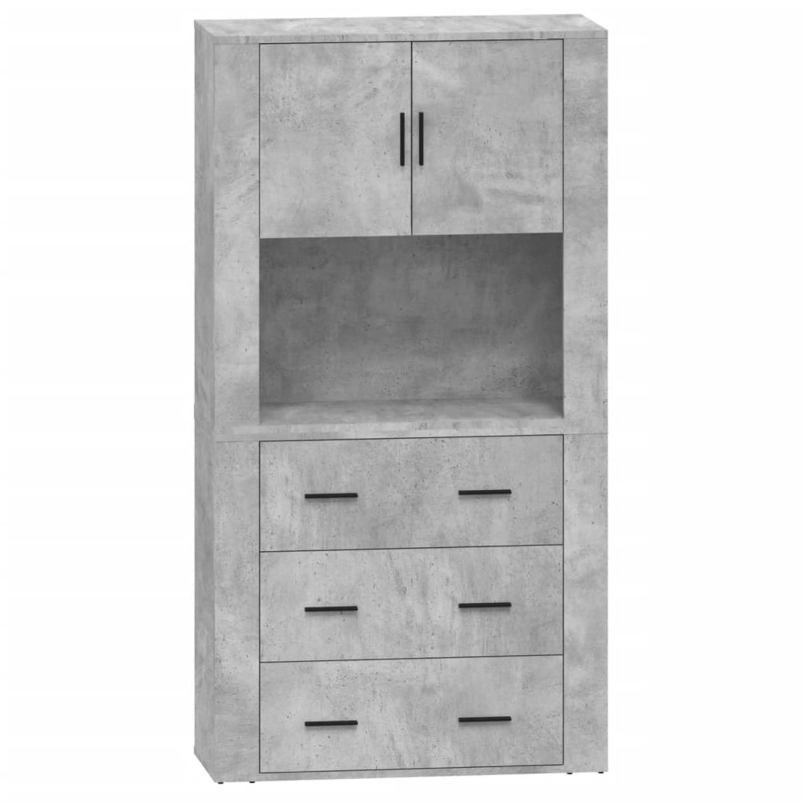 ZEYUAN Buffet Haut Gris béton Bois d'ingénierie,Buffet,Buffet Salon,Buffet,Crédences et Vaisseliers,Meuble Salon,Meuble de Cuisine,Buffet,Buffet Salon,Buffet,