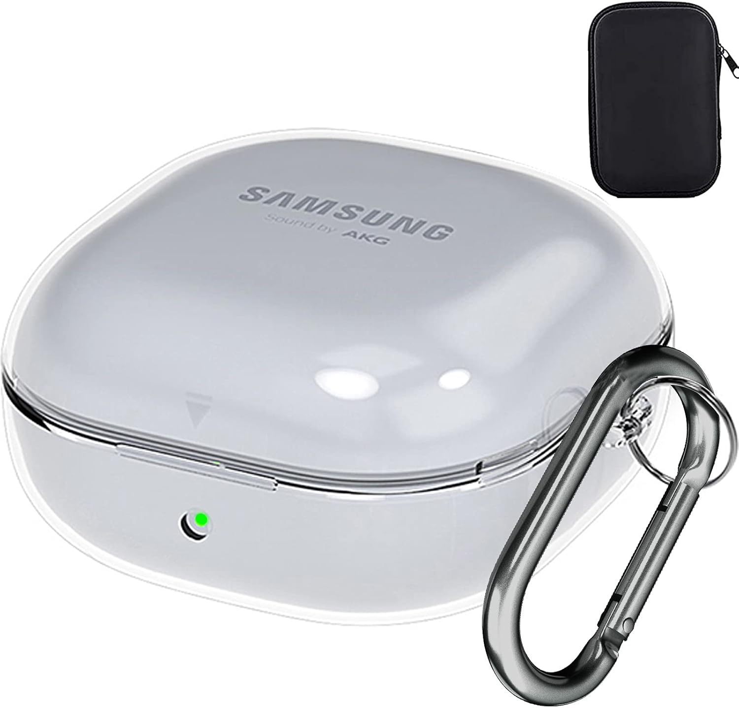 Cheap AIIKO Compatible Galaxy Buds 2 Case 2021/Galaxy Buds Pro Case 2021 /Galaxy Buds Live Case 2020 Clear Soft TPU Shockproof Case Protective Cover for Samsung Earbuds with Keychain -Clear Black