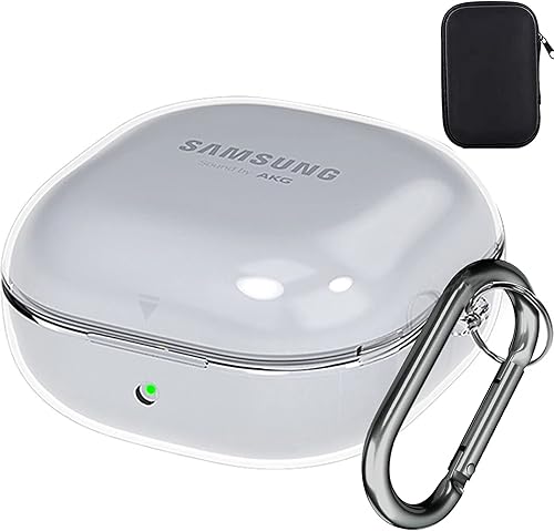 Miniatura 6 de AIIKO Funda compatible con Galaxy Buds 2 Pro 2022Galaxy Buds 2Pro Case 2021Galaxy Buds Live Case 2020 Funda protectora transparente de TPU suave a