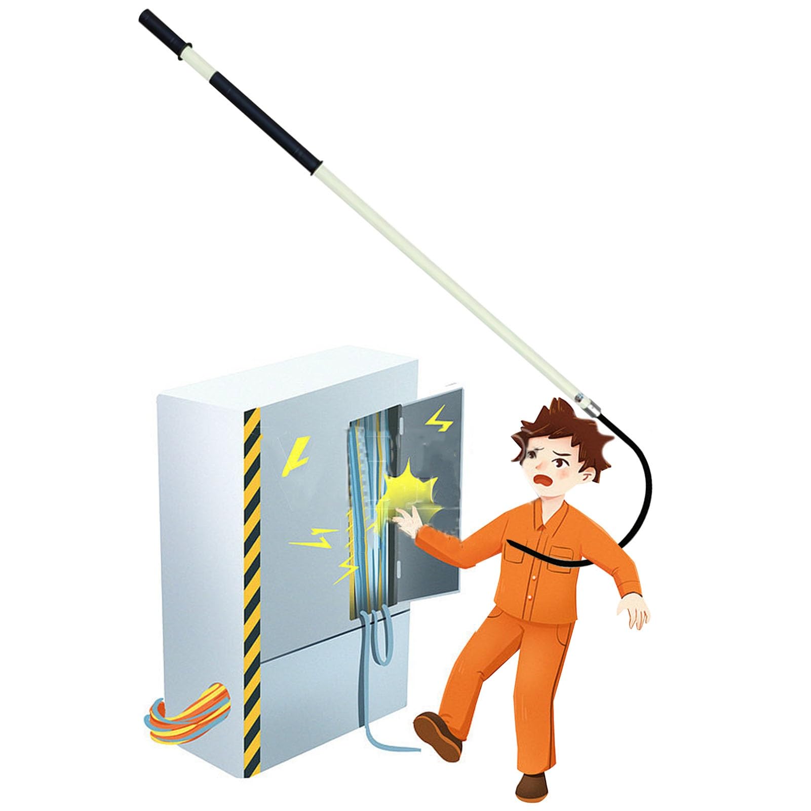 Gancho de Rescate con Mango Aislado Ligero Gancho de Rescate portátil de Alto Voltaje Aislado, Gancho de Rescate Corporal Comercial Ligero/Palos/Postes de Rescate de Emergencia para electroc