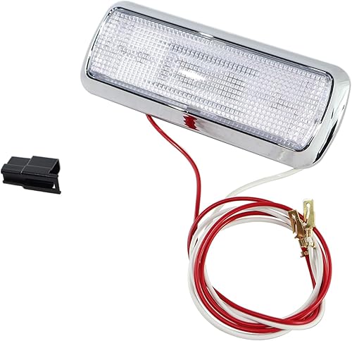 Miniatura 5 de Lámpara de domo interior cromada en el interior de la cabina lente transparente compatible con Chevy GMC C10 C20 K10 1960-1972