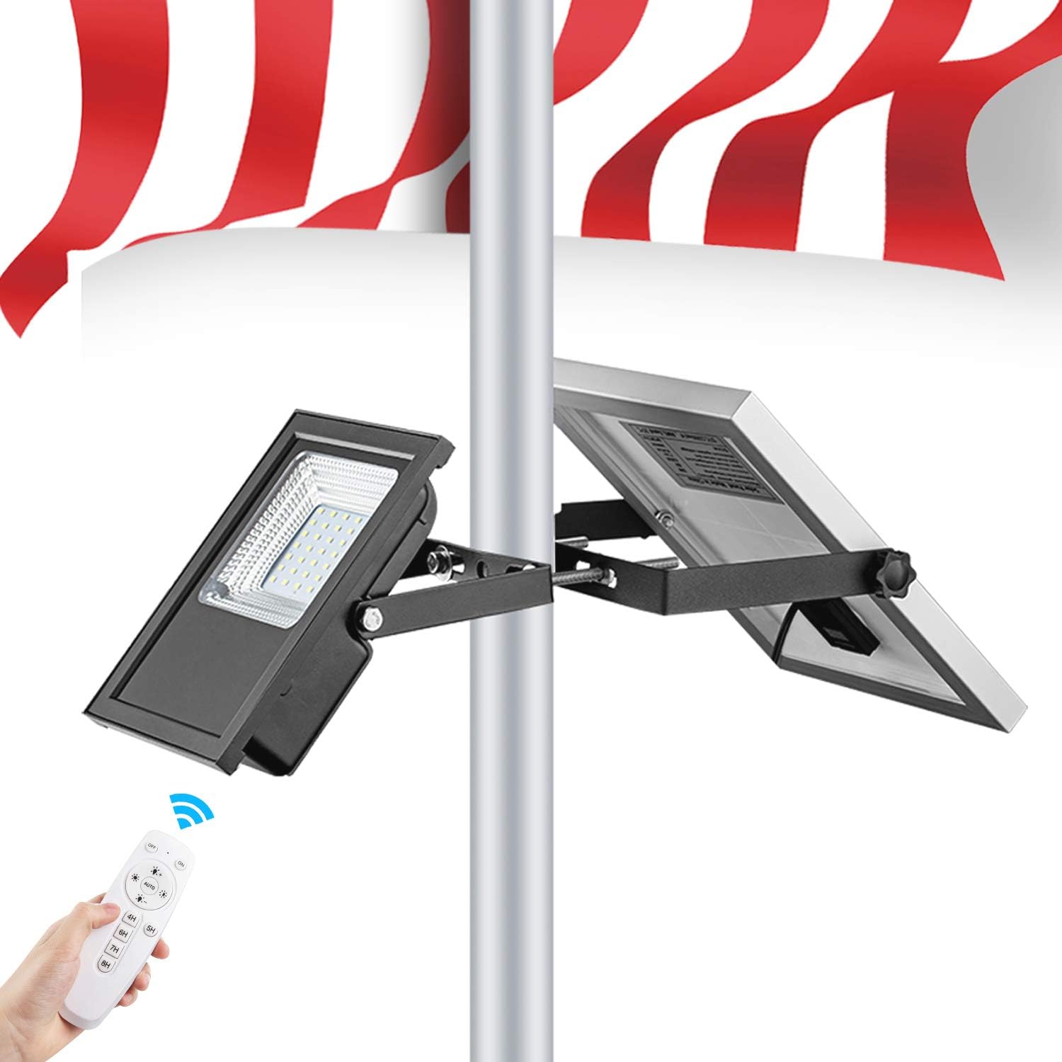 Solar Flag Pole Light Outdoor Dusk to Dawn Flag Lights