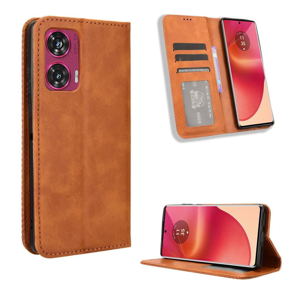 HAOYE Cover per Motorola Edge 50 Fusion 5G a Portafoglio, Libro