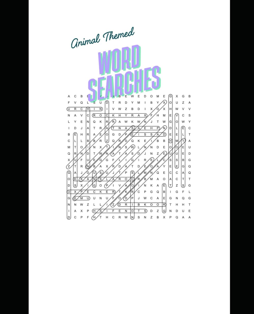 Word Search Animal Themed Over 1000 Unique Animal Words